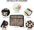 Leopard Cheetah Print Expanding File Folder, 13 Pockets Accordion Organizer, Sticky Labels, Zipper, A4 Document