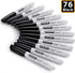 Fine Tip Dry Erase Markers 76 Pack Black Low Odor Whiteboard Erasable Markers Bulk for Kids Adults, Ideal for Classroom School Office Home Use on White Board, Non-Toxic Easy Clean by WOSWEL