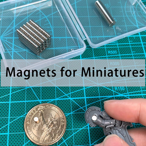 Tiny Magnets - 200pcs 3mm x 2mm Round Magnets for Crafts, Miniatures & Models with Storage Case