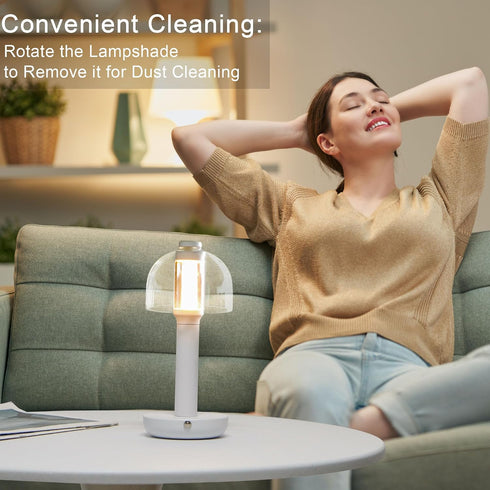 10" 3-Color Dimmable JHY DESIGN H Bedside Table Lamp Light Nightstand Lamp with Glass Shade Touch Control Table Lamp