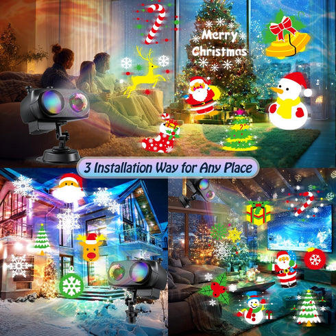 MUTONGANAN 10 Slides/80 Patterns/10 Christmas Projector Lights Outdoor Decorations, Holiday Projector Lights with Ocean