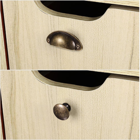 24 Luxshiny Pcs Vintage Bronze Mushroom Shape Cabinet Door Knobs with Screws Antique Dresser Drawer Pulls for Wardrobe