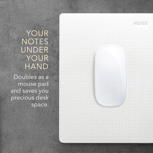 Executive's Desk Mouse Pad Notepad - Minimalist Gold Foiled Dotted Layout, 3 Pack, Eco-friendly
