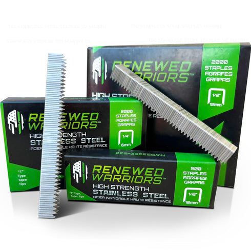 Stainless Steel Staples T/50 Fastener, 3/8 Crown, 500 Count