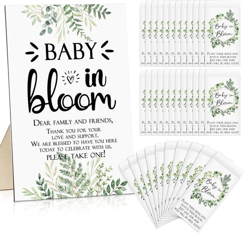 Maitys Baby Shower Party Seed Packets Favors 100 Pcs Baby in Bloom Sign Self Adhesive Envelopes Baby Shower Decor