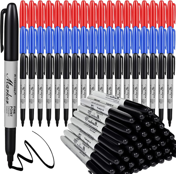 Yahenda 150 Pack Permanent Markers - Fine Point Marker Pens for Wood, Metal, Stone, Glass, Waterproof Quick Drying for