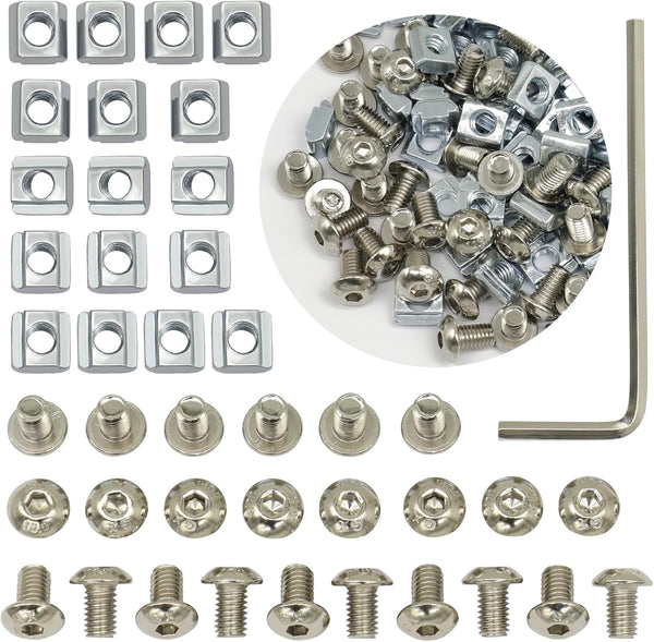 150 Sets Screws Nuts Kit for 2020 Series Corner Bracket Connector, 150Pcs M5 T Nuts + 150Pcs M5 Screws