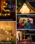 32.8ft 4000mAh Camping String Lights, RGB Retractable String Lights, Rechargeable LED Hanging Tent lamp, Portable