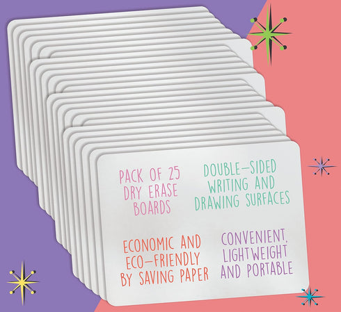 Better Office Products Premium Dry Erase Boards, 9" x 12", Double Sided Lapboards, 25 Pack