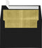 LUXPaper A4 Foil Lined Invitation Envelopes | Peel & Press | 4 1/4" x 6 1/4" | Black w/Gold LUX Lining | 80lb. Text | 50 Qty by LUXPaper