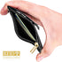 ELV Black Badge Holder with Zipper, PU Leather ID Wallet, 5 Card Slots, RFID Pocket & 20" Neck Lanyard Strap for ID