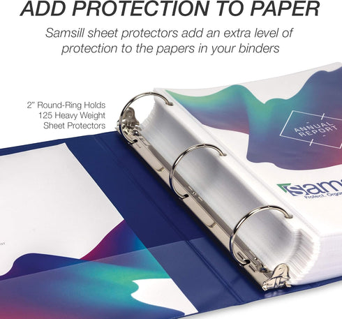 Samsill 2 Inch Value Document Storage 3 Ring Binder, Round Ring, 11 x 8.5 Inches, Dark Blue/Navy