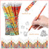 Kosiz Happy Birthday Pencils, Colorful Printed Birthday Pencils with Top Erasers, Perfect for Teachers and Kids Gifts