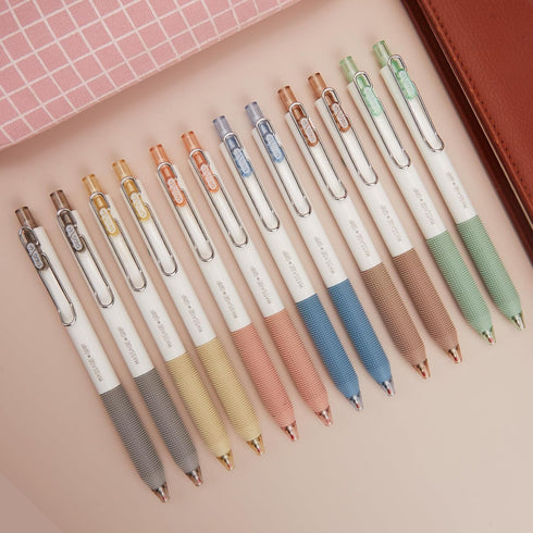 Gel Pens, 12 PCS 0.5mm Retractable Black Ink Fine Point Smooth Writing Pens for Journaling, Cute Aesthetic Gifts