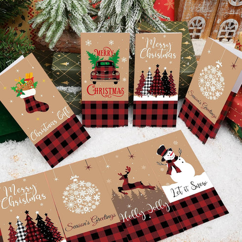 Sereliy 24 Sets Holiday Money Christmas Cards with Envelopes, Christmas Gift Card Holder for Money, Christmas Card