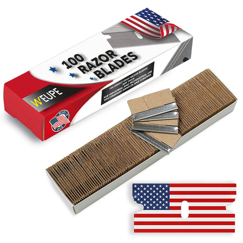 Single Edge Razor Blades, 100 Pack, Made in the USA, Industrial Razor