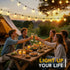 38Ft 15 Commercial G40 Bulbs, Minetom Solar Outdoor Lights - LED Waterproof Solar String Lights with USB Port and Cable