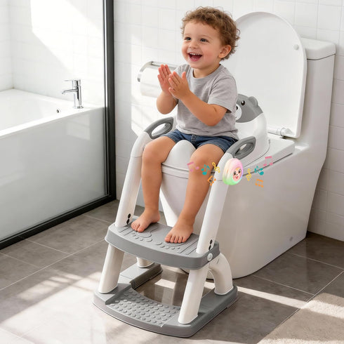 2in1 (8899+Grey) (8899, 8899-Music-Black) Potty Training Seat, SKYROKU Upgrade Toddler Toilet Seat for Kids Boys Girls