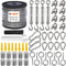 1/8 Wire Rope Kit,100ft Vinyl Coated Stainless Steel Cable with M5 Turnbuckles