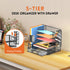 DALTACK Mesh Desk Organizer, 5-Tier Paper Letter Tray with File Holder, Pen Holder & Sliding Drawer for Office