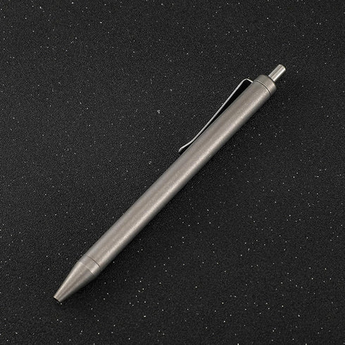 Titanium Push Ballpoint Pen 5.31", Compact Pocket Pen with Clip to Retract Refill for Everyday Carry