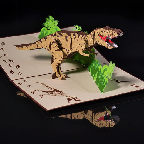 T Rex Dinosaur Birthday Card by Devine Popup Cards - 3D Pop Up Birthday Cards for Kids, Dad, Husband, Funny Greeting