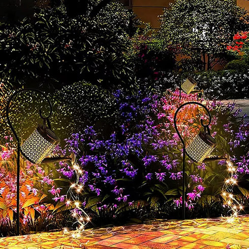 Watering Can with Lights, Solar Lights for Outdoor Garden Art Decor, Metal Waterproof for Pathway Patio