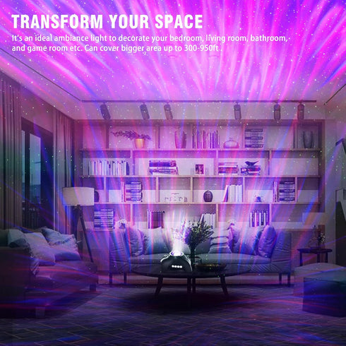 Vinwark Northern Lights Aurora Projector for Bedroom with Music Bluetooth Speaker and White Noise, Galaxy Projector