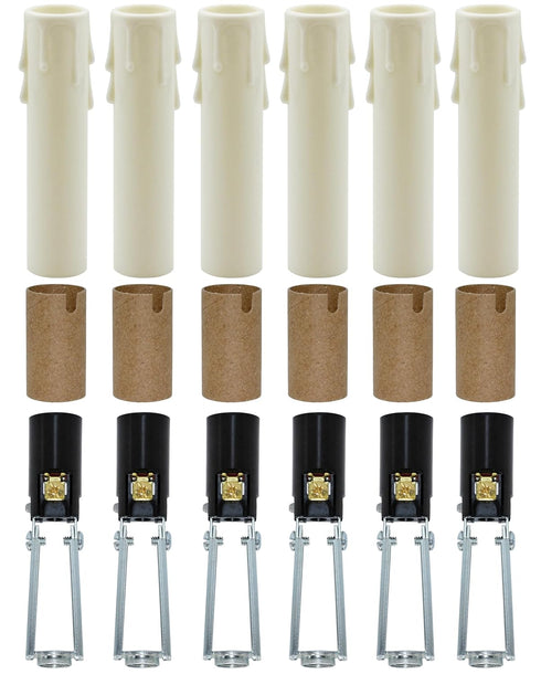 Chandelier Lighting Fixture Socket Kit - Adjustable Height Candelabra E12 Sockets with