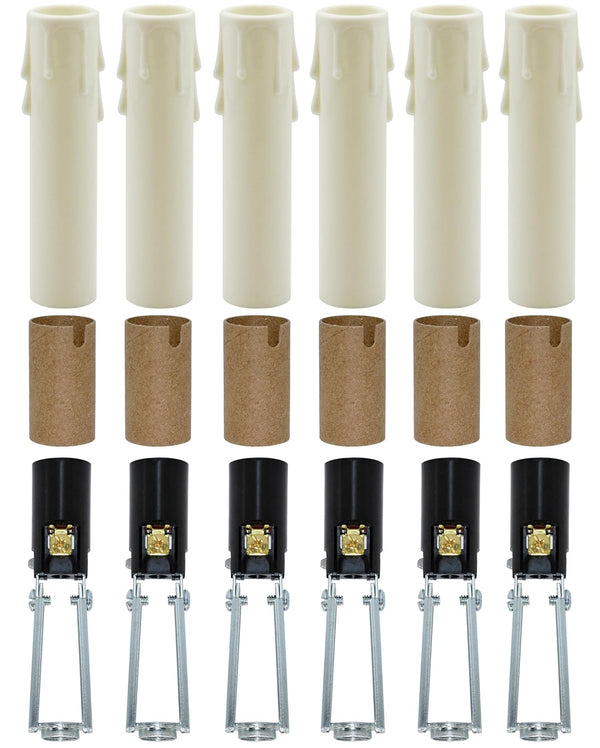Chandelier Lighting Fixture Socket Kit - Adjustable Height Candelabra E12 Sockets with