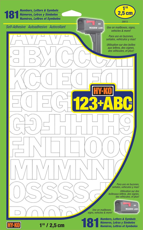 Hy-Ko Die Cut Packaged Numbers & Letters, DIY Address Number Stickers for