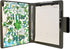 Organizer Portfolio Case with 3-Ring Binder, Flower Painting PU Leather Padfolio with Document Bag (Green)