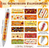 Pasimy 24 Set Fall Sticky Notes and Pens - Classroom Gifts, Thanksgiving Pens, Pumpkin Maple Leaf Notepads (Orange,