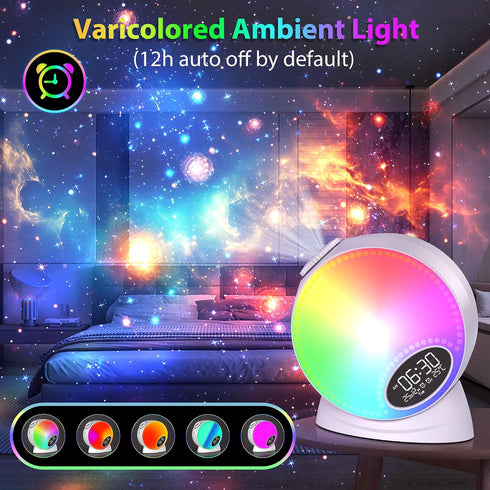 12 1 15 Galaxy Projector for Bedroom, in Star Projector Night Light Bluetooth Speaker, White Noise Planetarium