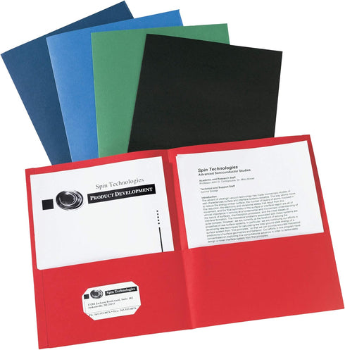 Avery Two Pocket Folders, Holds 40 Sheets, Business Card Slot, 125 Assorted Folders