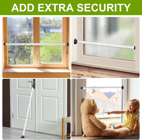 Enayplon Jammer, 2 Pack Sliding Glass Door Security Bar, Patio Door Barricade Security Bar, Apartment BarSliding Door