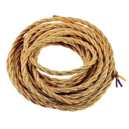 MECCANIXITY 16.4Ft Twisted Cloth Covered Wire, 18/3 Cloth Covered Electrical Wire Vintage