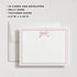 Set, Set 10, Minted Pink Bow Stationery of Flat Note Cards & Envelopes for Invitiations and Handwritten Thank You