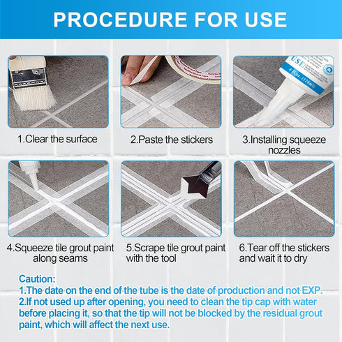 8Oz Clear Waterproof Caulk & Seal Silicone Sealant, Wadities Tile Grout Repair Kit, Pack of 2