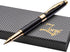 ZenZoi Matte Black & Gold Pen - Elegant Executive Rollerball Pen, Luxury Gift Set for Men, Women, Fine Point Gel Ink