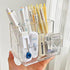 Clear Acrylic Pen Holder, Desk Organizer for Makeup Brushes, Acrylic Desk Accessories for Office, School, Home Supplies