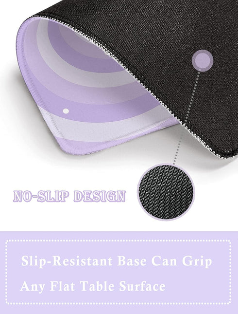 Pecfamly (9.4 x7.8 Inch) Girly Purple Mouse Pad, Aesthetic Lavender Mouse Pad Cute, Purple Desk Accessories