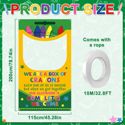 Back to School Crayon Box Photo Booth Decoration Frame Giant First Day of School Crayons Box Photo Backdrop Crayons