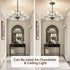 Porch,3 Luvkczc Black Chandelier,Vintage Flower Glass Pendant Light Fixture,Mid Century Ceiling Light Fixture