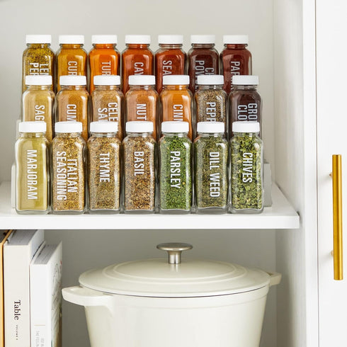 Talented Kitchen 134 Preprinted Minimalist Spice Labels, Bold White Seasoning Labels for Organization