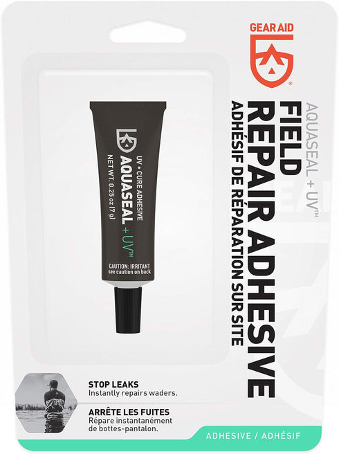 GEAR AID Aquaseal UV Repair Adhesive, Quick-Drying, Waterproof Sealant for Waders, Drysuits, 0.25 oz