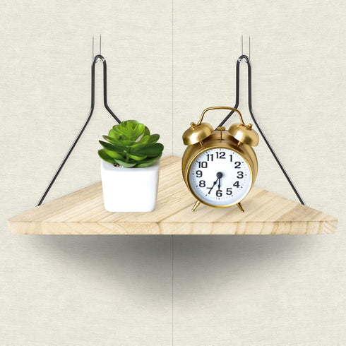 APUDWN 11.8 Inch Fabric Wall Cubicle Corner Shelf with Hooks Wooden Triangular Cubicle Corner Shelf for Office Fabric