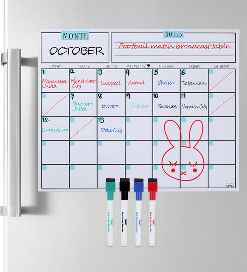 Mr. Pen- Dry Erase Calendar for Fridge - Magnetic Calendar with 4 Dry Erase Markers, Back to School Supplies