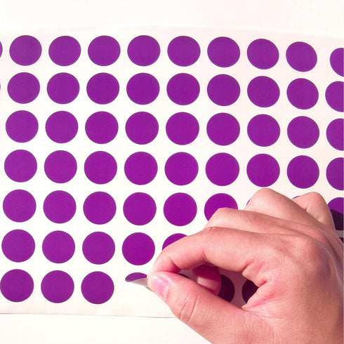 PARLAIM 1050 3/4" Round Color Coding Circle Dot Labels, 15 Sheets, 0.75 inch Purple Stickers