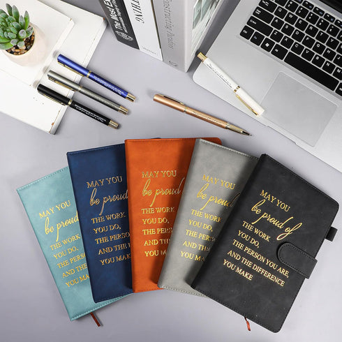 Kosiz 20 Pcs Multicolor Employee Appreciation Gifts - Inspirational A5 Leather Journal Notebooks with Motivational Pen